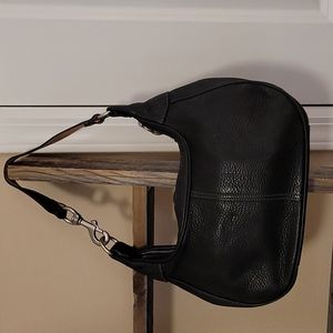 Coach - black, pebble leather shoulder bag